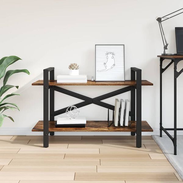 vidaXL K&ouml;nyvespolc F&uuml;st&ouml;lt t&ouml;lgy 100 x 33,5 x 64 cm Faanyag