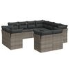 vidaXL 11 r&eacute;szes sz&uuml;rke polyrattan kerti &uuml;lőgarnit&uacute;ra p&aacute;rn&aacute;kkal