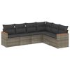 vidaXL 6 r&eacute;szes sz&uuml;rke polyrattan kerti &uuml;lőgarnit&uacute;ra p&aacute;rn&aacute;kkal