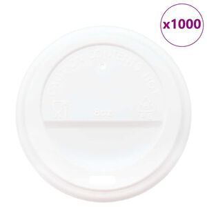 vidaXL pap&iacute;r k&aacute;v&eacute;scs&eacute;sze fedelek &Oslash;80 mm 8oz 1000 db Feh&eacute;r műanyag