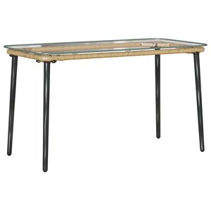vidaXL Kerti Asztal Term&eacute;szetes 80 x 40 x 45 cm polirattan