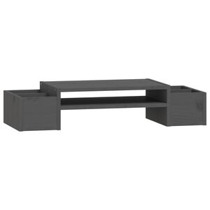vidaXL sz&uuml;rke t&ouml;m&ouml;r fenyőfa monitor&aacute;llv&aacute;ny 70x27,5x15 cm