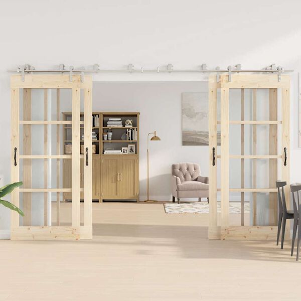 vidaXL ez&uuml;stsz&iacute;nű rozsdamentes ac&eacute;l tol&oacute;ajt&oacute; f&eacute;mszerel&eacute;k k&eacute;szlet 366cm