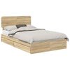 vidaXL T&aacute;rol&oacute;s &Aacute;gy fi&oacute;kkal Sonoma t&ouml;lgy 135 x 190 cm Szerelt Fa