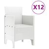 vidaXL Kert étkező szett 13 pcs Fehér Poli rattan