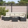 vidaXL Kerti Kanapé Szett 7 pcs Fekete 55 x 62 x 69 cm Poli rattan