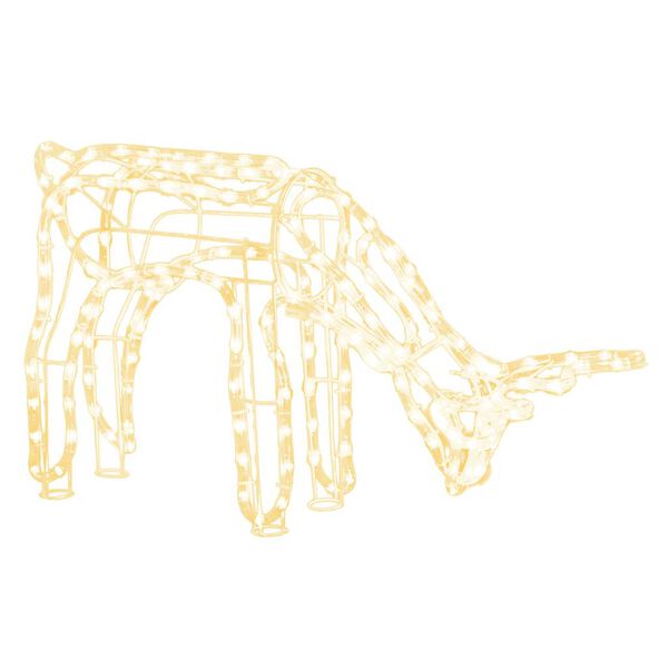 vidaXL meleg feh&eacute;r kar&aacute;csonyi r&eacute;nszarvas figura 73 x 31 x 45 cm