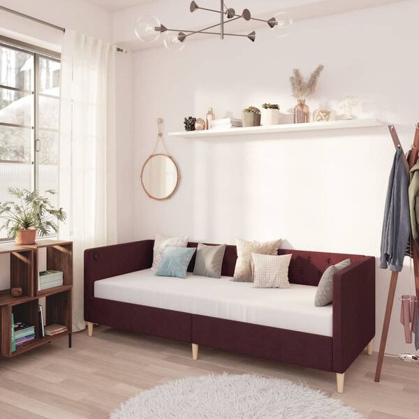 vidaXL lila USB-s sz&ouml;vetbor&iacute;t&aacute;s&uacute; d&iacute;v&aacute;ny matraccal 90 x 200 cm