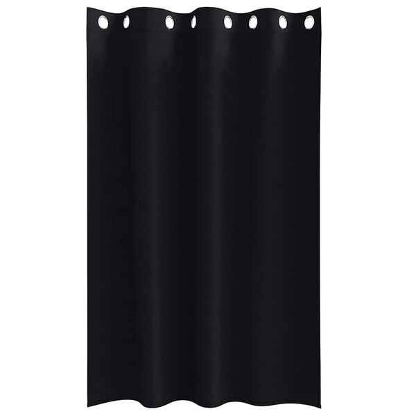 vidaXL Fekete F&uuml;gg&ouml;ny Gyűrűkkel 2 pcs Fekete 175 x 140 cm Poli&eacute;szter