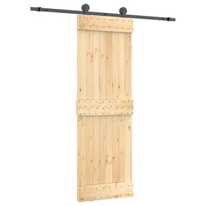 vidaXL Cs&uacute;sz&oacute; ajt&oacute; Term&eacute;szetes &eacute;s Fekete 70 x 210 cm Szil&aacute;rd Fenyőfa