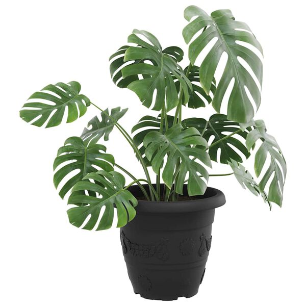 vidaXL Kerek Vir&aacute;gcser&eacute;p 24 pcs Fekete &Oslash; 26 x 21,5 cm Műanyag