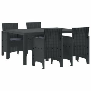 vidaXL Kert étkező szett 5 pcs Antracit Polt rattan