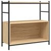 vidaXL sonoma t&ouml;lgy sz&iacute;nű szerelt fa &eacute;s vas k&ouml;nyvespolc 80x30x78,5 cm