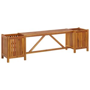 vidaXL t&ouml;m&ouml;r ak&aacute;cfa kerti pad 2 vir&aacute;gtart&oacute;val 150 x 30 x 40 cm