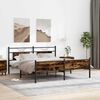 vidaXL füstös tölgy színű fém ágykeret matrac nélkül 180 x 200 cm