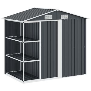 vidaXL antracitsz&uuml;rke vas kerti f&eacute;szer &aacute;llv&aacute;nnyal 205 x 130 x 183 cm