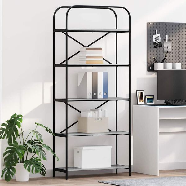 vidaXL K&ouml;nyvespolc Sz&uuml;rke Sonoma 80 x 30 x 183 cm Faanyag