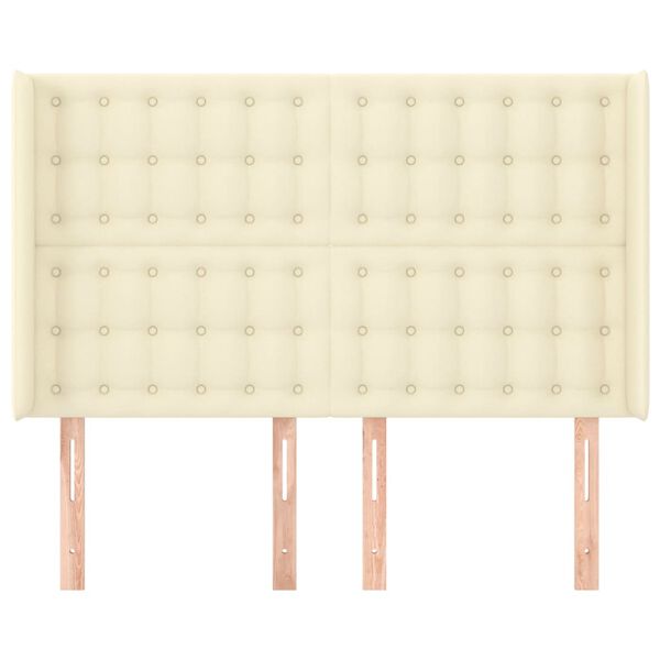 vidaXL kr&eacute;msz&iacute;nű műbőr fejt&aacute;mla sz&aacute;rnyakkal 147x16x118/128 cm