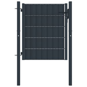 vidaXL antracit PVC és acél kerítéskapu 100 x 81 cm