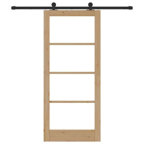 vidaXL Csúszó ajtó ORKDAL Természetes és fekete 86 x 198,5 cm