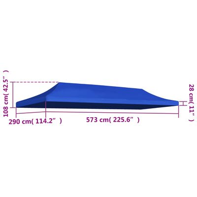 vidaXL kék tető partisátorhoz 3 x 6 m