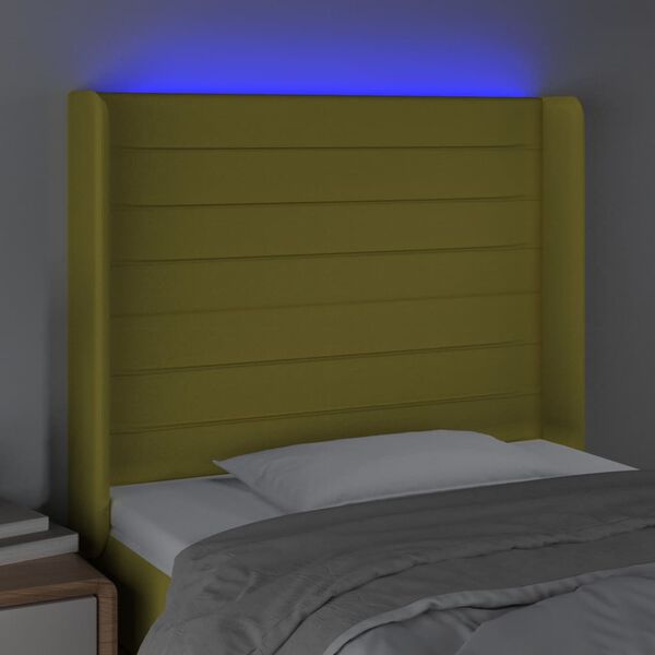 vidaXL z&ouml;ld sz&ouml;vet LED-es fejt&aacute;mla 93x16x118/128 cm