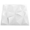 vidaXL 48 darab gyémánt fehér 3D fali panel 50 x 50 cm 12 m²