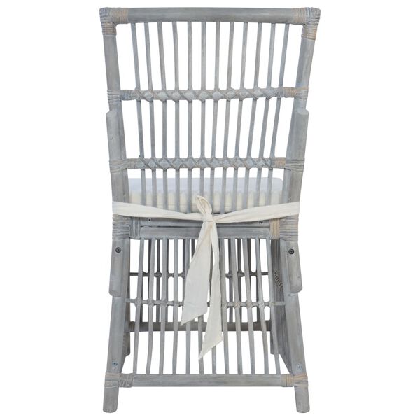 vidaXL 2 darab sz&uuml;rke term&eacute;szetes rattan &eacute;tkezősz&eacute;k p&aacute;rn&aacute;kkal