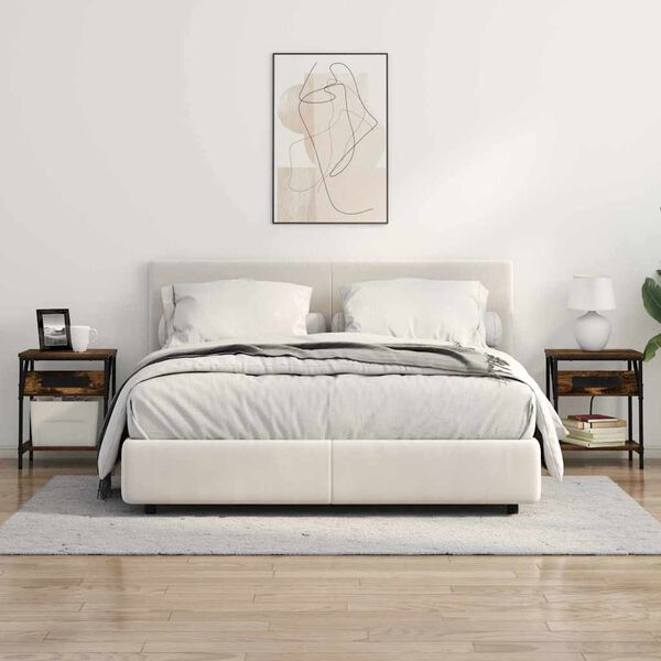 vidaXL &Eacute;jjeliszekr&eacute;ny 2 pcs F&uuml;st&ouml;lt t&ouml;lgy 38 x 30 x 48 cm Faanyag