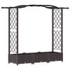 vidaXL Magas&iacute;tott &Aacute;gy Trellis-szel &eacute;s Tetővel Barna 169 x 40 x 125 cm