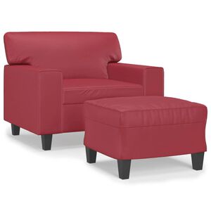 vidaXL bord&oacute; műbőr kanap&eacute;fotel l&aacute;btart&oacute;val 60 cm