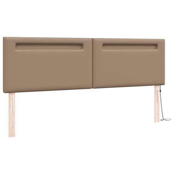 vidaXL LED &aacute;gyt&aacute;mla Cappuccino 180 cm Műbőr