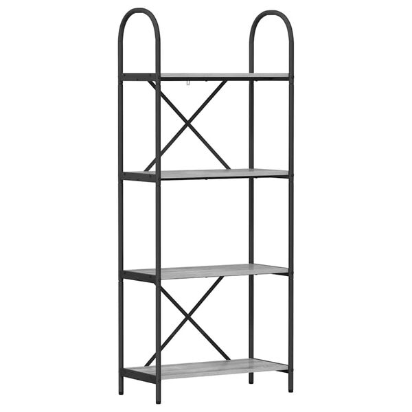 vidaXL K&ouml;nyvespolc Sz&uuml;rke Sonoma 60 x 30 x 146 cm Faanyag