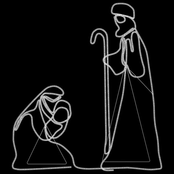 vidaXL kar&aacute;csonyi M&aacute;ria &eacute;s J&oacute;zsef figura 264 LED-del 40x55 / 38x100 cm