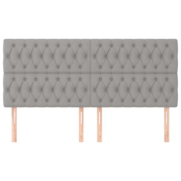 vidaXL világosszürke szövet fejtámla 180x7x118/128 cm