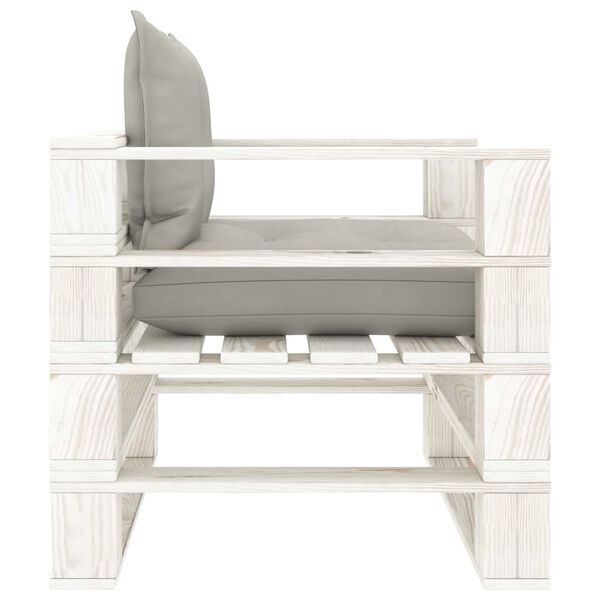 vidaXL fa kerti raklapkanapé tópszínű párnákkal