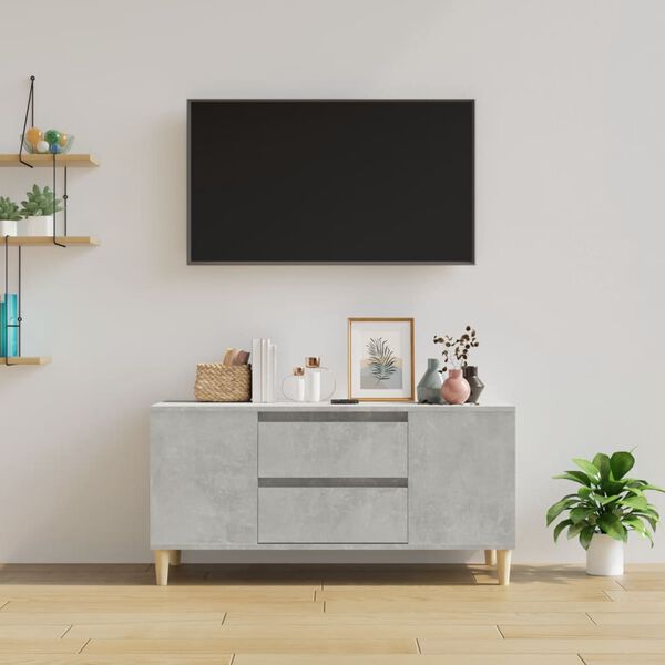 vidaXL betonsz&uuml;rke szerelt fa TV-szekr&eacute;ny 102 x 44,5 x 50 cm