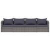 vidaXL 4-r&eacute;szes sz&uuml;rke polyrattan kerti &uuml;lőgarnit&uacute;ra p&aacute;rn&aacute;kkal