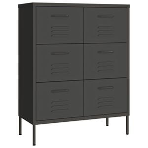vidaXL antracitsz&uuml;rke ac&eacute;l fi&oacute;kos szekr&eacute;ny 80 x 35 x 101,5 cm