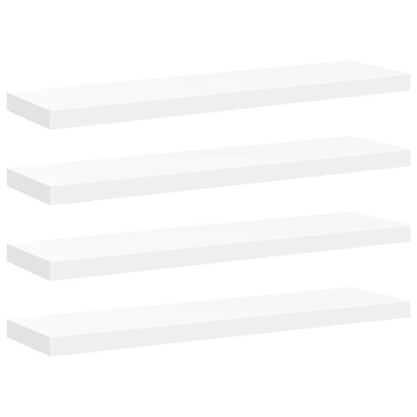 vidaXL 4 db feh&eacute;r MDF lebegő fali polc 90 x 23,5 x 3,8 cm