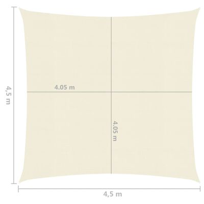 vidaXL krémszínű HDPE napvitorla 160 g/m² 4,5 x 4,5 m