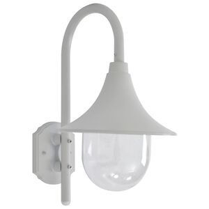 vidaXL feh&eacute;r alum&iacute;nium kerti falil&aacute;mpa, E27, 42 cm