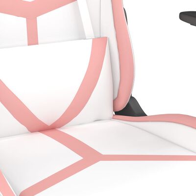 vidaXL fehér és rózsaszín műbőr játékszék lábtartóval