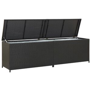 vidaXL fekete polyrattan kerti t&aacute;rol&oacute;l&aacute;da 200 x 50 x 60 cm