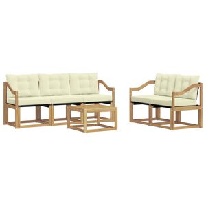 vidaXL K&uuml;lt&eacute;ri kanap&eacute; szett p&aacute;rn&aacute;val 6 pcs Feh&eacute;r &eacute;s Kr&eacute;m sz&iacute;nű