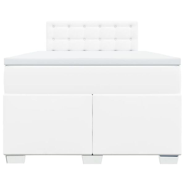 vidaXL feh&eacute;r műbőr rug&oacute;s &aacute;gy matraccal 120 x 200 cm