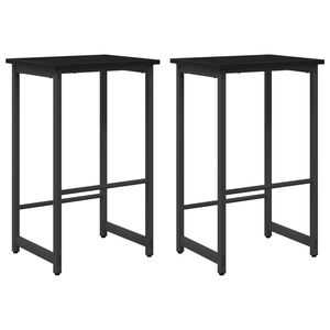 vidaXL B&aacute;rsz&eacute;k 2 db Fekete T&ouml;lgy 40 x 32 x 74 cm Szerelt Fa