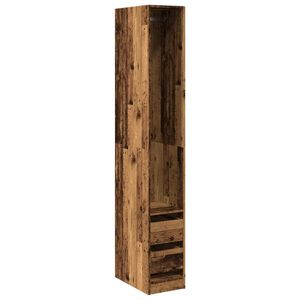 vidaXL antik fa sz&iacute;nű szerelt fa ruh&aacute;sszekr&eacute;ny 30 x 50 x 200 cm