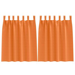 vidaXL Fekete F&uuml;gg&ouml;ny Gyűrűkkel 2 pcs &Eacute;l&eacute;nk narancs 140 x 140 cm