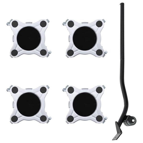 vidaXL 4 db bútorgörgő emelővel, 15,5x15,5x5,5 cm, acél, 1000 kg